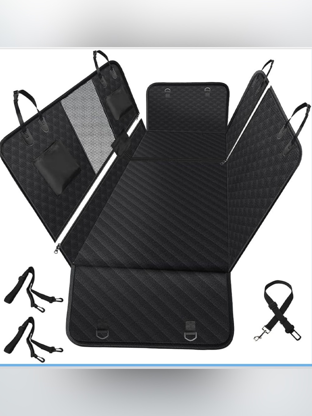 NWT - Premium Black Quilted Dog Car Seat Cover for Cars & SUVs - Sealed